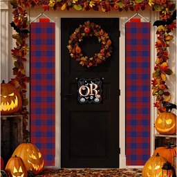 ScotsTee Shop Scottish Robinson Dress Pendleton 1 Tartan Front Porch Sign Set, Hanging Banner Set