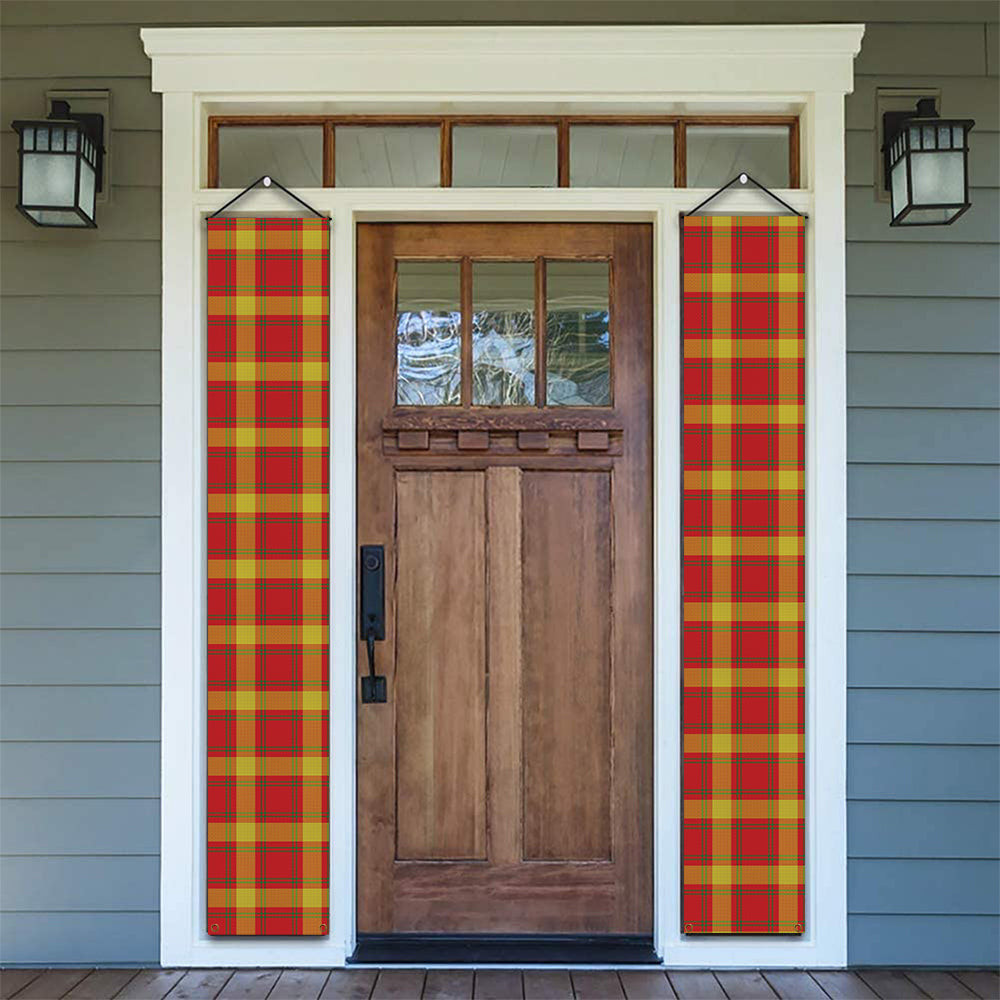 ScotsTee Shop Scottish Maguire Black Tartan Front Porch Sign Set, Hanging Banner Set