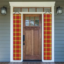 ScotsTee Shop Scottish Maguire Black Tartan Front Porch Sign Set, Hanging Banner Set