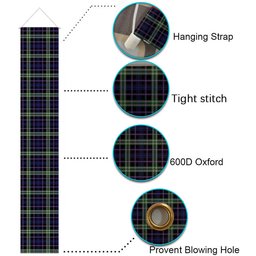 ScotsTee Shop Scottish MacKusick Tartan Front Porch Sign Set, Hanging Banner Set