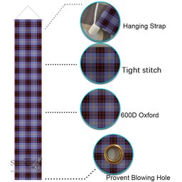 ScotsTee Shop Scottish Rutherford SC Tartan Front Porch Sign Set, Hanging Banner Set