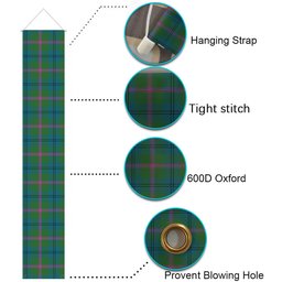 ScotsTee Shop Scottish Laurie (Lawrie) Ancient Clan Tartan Front Porch Sign Set, Hanging Banner Set