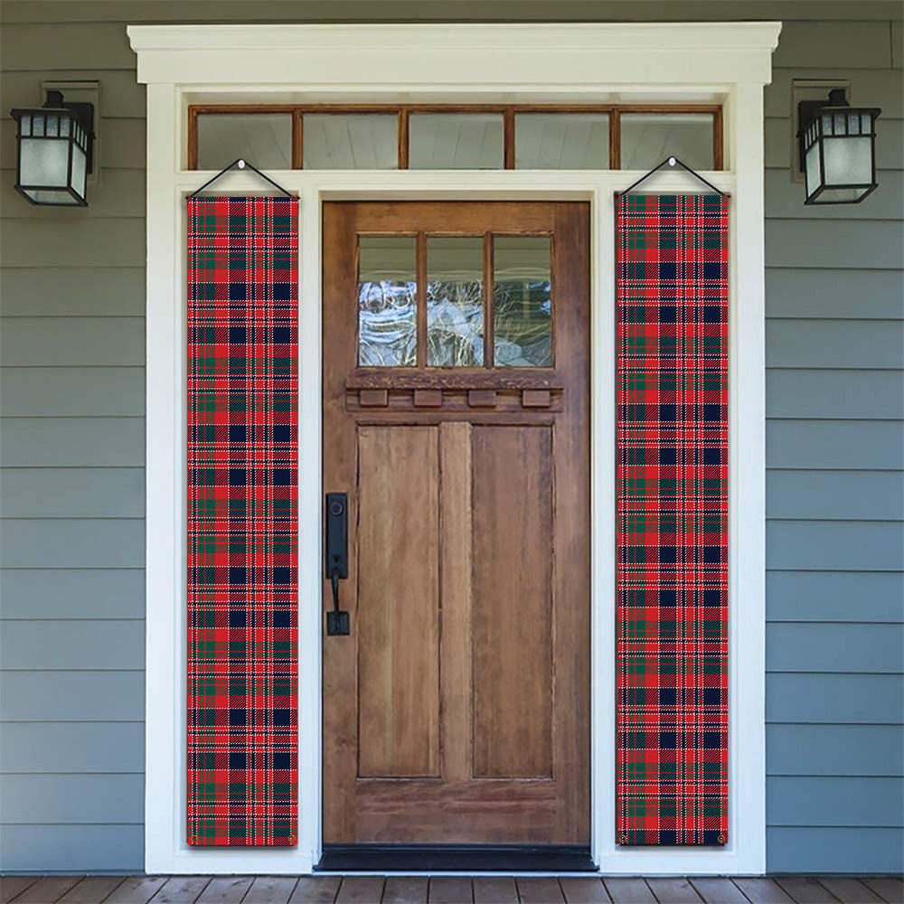 ScotsTee Shop Scottish MacDonald of Boisdale Modern Tartan Front Porch Sign Set, Hanging Banner Set