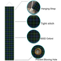 ScotsTee Shop Scottish MacKay Bonner Tartan Front Porch Sign Set, Hanging Banner Set