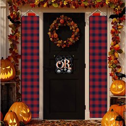 ScotsTee Shop Scottish Thomson Bonner Tartan Front Porch Sign Set, Hanging Banner Set