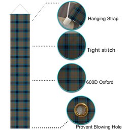 ScotsTee Shop Scottish Thompson Society Hunting Ancient Tartan Front Porch Sign Set, Hanging Banner Set