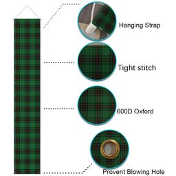 ScotsTee Shop Scottish Lundin Tartan Front Porch Sign Set, Hanging Banner Set