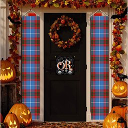 ScotsTee Shop Scottish Sydserf Tartan Front Porch Sign Set, Hanging Banner Set