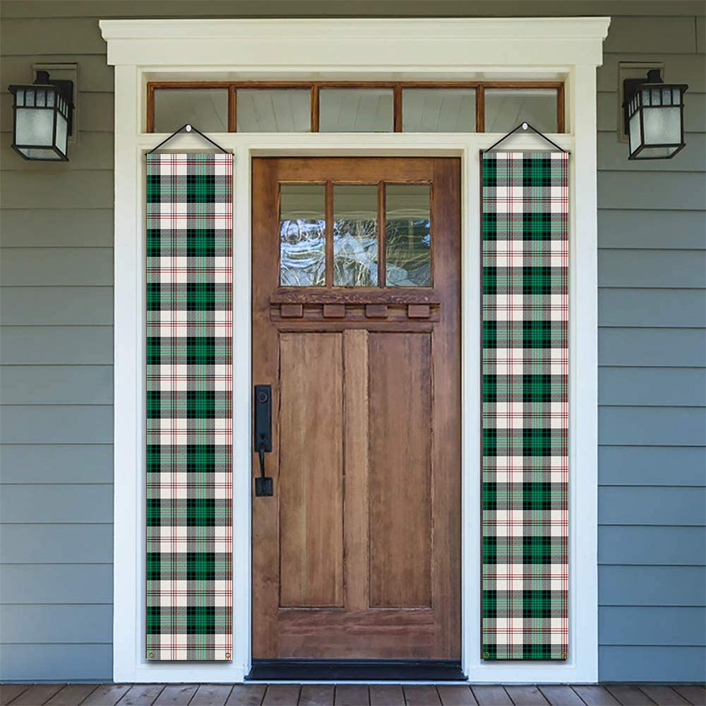 ScotsTee Shop Scottish Ross Arisaid Modern Tartan Front Porch Sign Set, Hanging Banner Set
