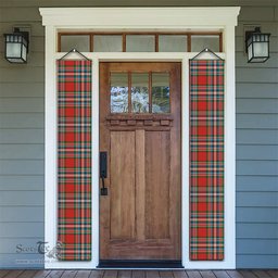 ScotsTee Shop Scottish McFarland Red Ancient Tartan Front Porch Sign Set, Hanging Banner Set