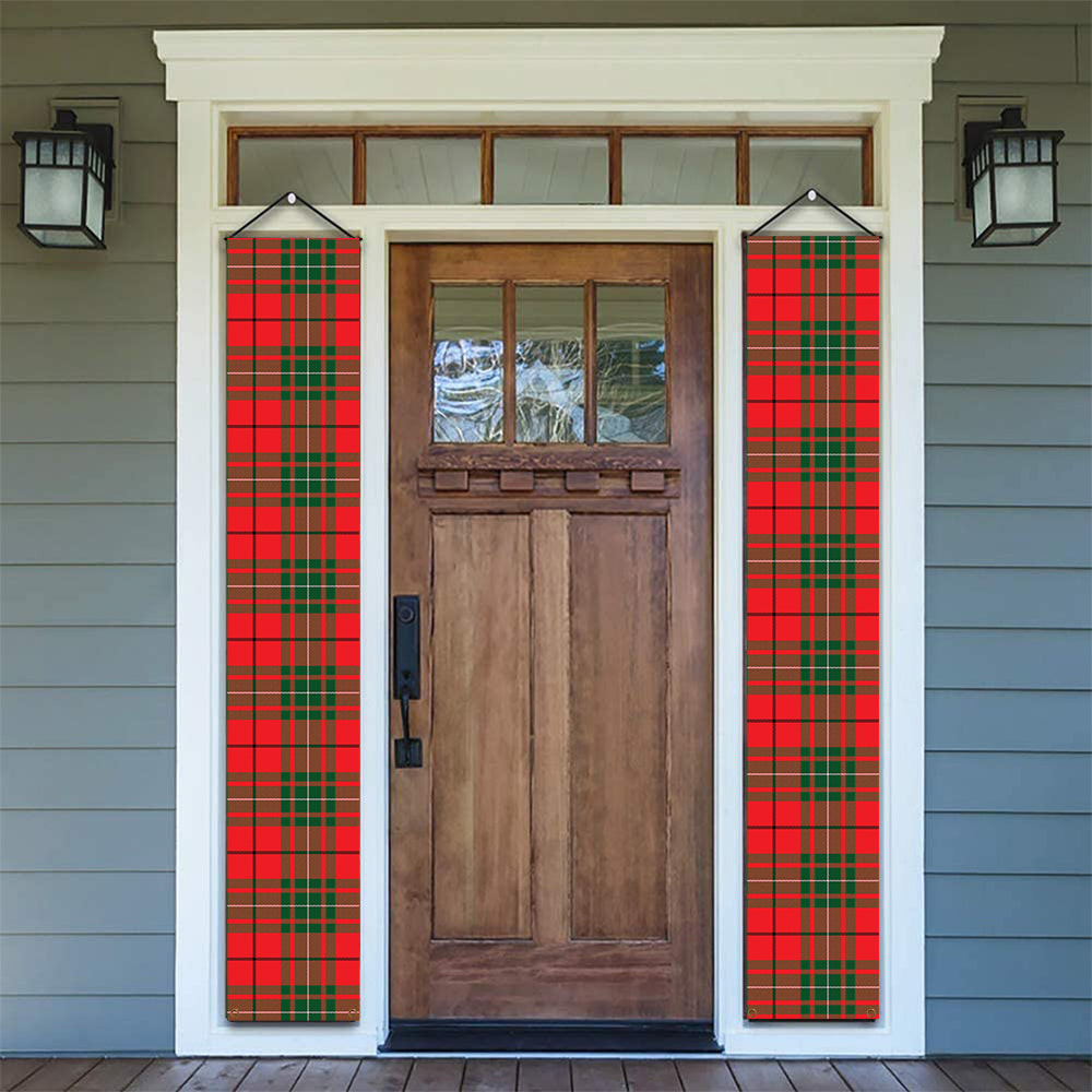 ScotsTee Shop Scottish McAulay Modern Tartan Front Porch Sign Set, Hanging Banner Set