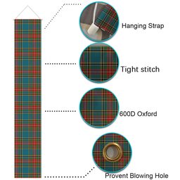 ScotsTee Shop Scottish McBeth Ancient Tartan Front Porch Sign Set, Hanging Banner Set