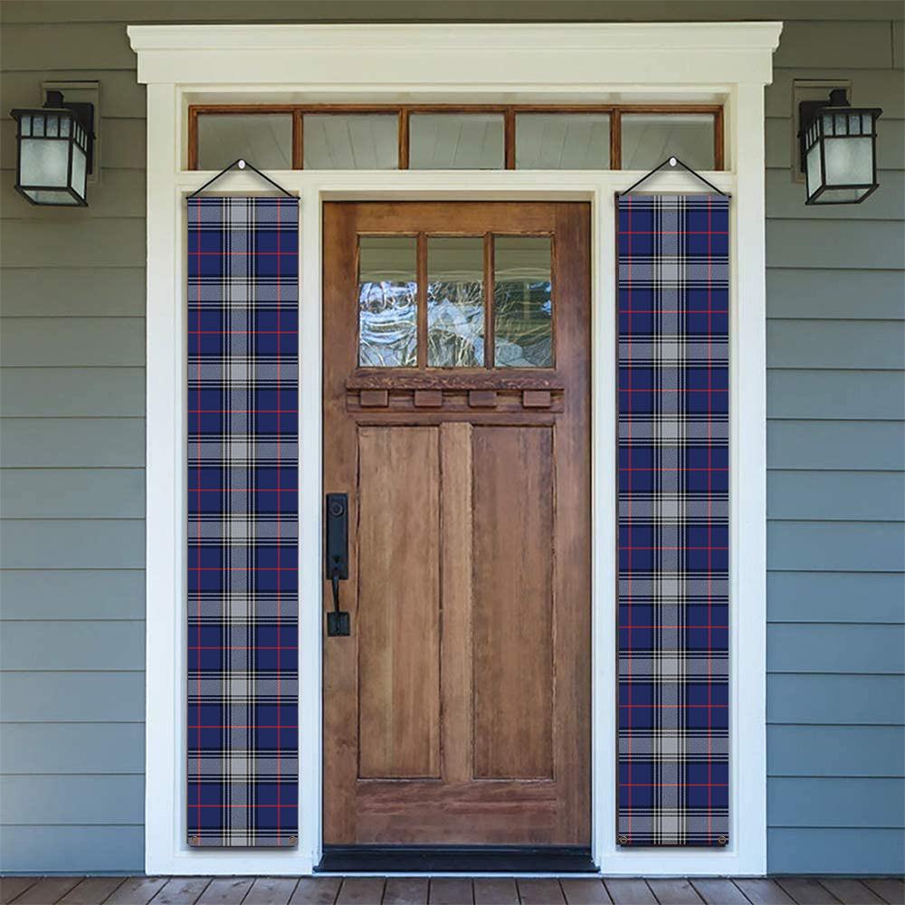 ScotsTee Shop Scottish Kinnaird Modern Tartan Front Porch Sign Set, Hanging Banner Set