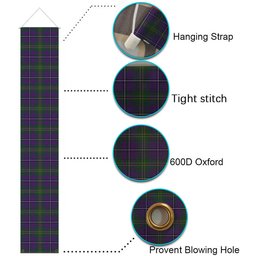 ScotsTee Shop Scottish Hay of Megginch Tartan Front Porch Sign Set, Hanging Banner Set