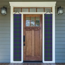ScotsTee Shop Scottish MacDonald Lord of the Isles Hunting 2 Tartan Front Porch Sign Set, Hanging Banner Set