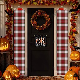 ScotsTee Shop Scottish MacFie Dress Ancient Tartan Front Porch Sign Set, Hanging Banner Set