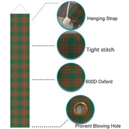 ScotsTee Shop Scottish Menzies Green Ancient Tartan Front Porch Sign Set, Hanging Banner Set