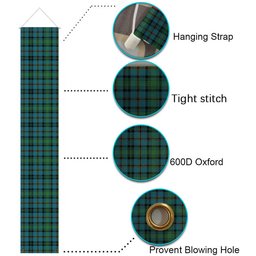 ScotsTee Shop Scottish Hope Vere Ancient Clan Tartan Front Porch Sign Set, Hanging Banner Set