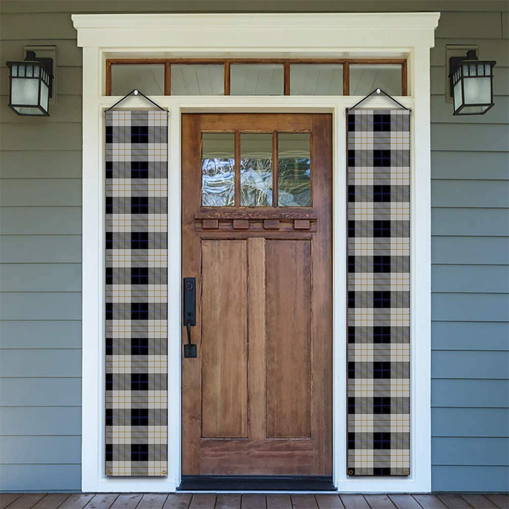ScotsTee Shop Scottish Kennison Tartan Front Porch Sign Set, Hanging Banner Set