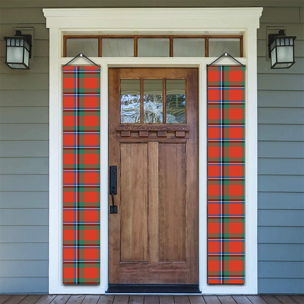 ScotsTee Shop Scottish Sinclair Ancient Tartan Front Porch Sign Set, Hanging Banner Set