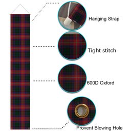 ScotsTee Shop Scottish MacInroy Rattray Tartan Front Porch Sign Set, Hanging Banner Set
