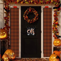 ScotsTee Shop Scottish McBrayer Tartan Front Porch Sign Set, Hanging Banner Set