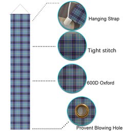 ScotsTee Shop Scottish Texas Bluebonnet Tartan Front Porch Sign Set, Hanging Banner Set