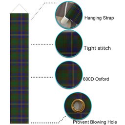 ScotsTee Shop Scottish Strang of Balkaskie Tartan Front Porch Sign Set, Hanging Banner Set