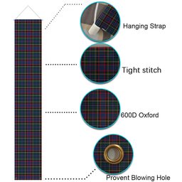 ScotsTee Shop Scottish MacBeth or MacLulich Tartan Front Porch Sign Set, Hanging Banner Set