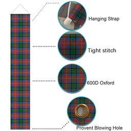 ScotsTee Shop Scottish Rattray of Lude Ancient Tartan Front Porch Sign Set, Hanging Banner Set
