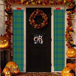 ScotsTee Shop Scottish Johnstone Ancient Tartan Front Porch Sign Set, Hanging Banner Set