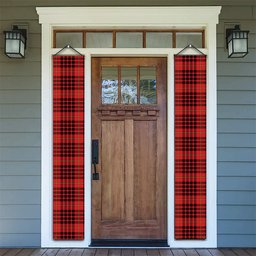 ScotsTee Shop Scottish McDonald of Ardnamurchan Modern Tartan Front Porch Sign Set, Hanging Banner Set
