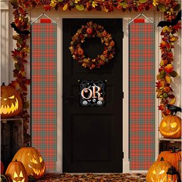 ScotsTee Shop Scottish MacDougall Ancient Tartan Front Porch Sign Set, Hanging Banner Set