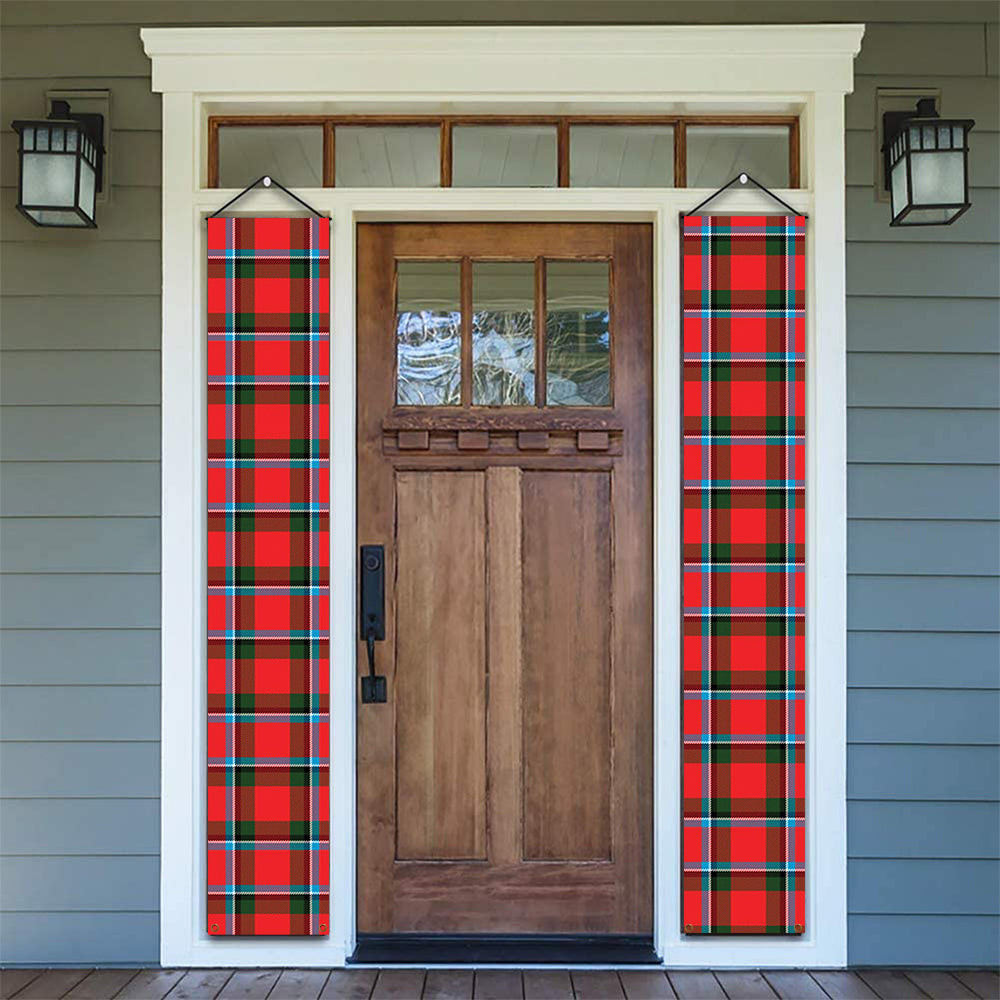 ScotsTee Shop Scottish Sinclair Modern Tartan Front Porch Sign Set, Hanging Banner Set
