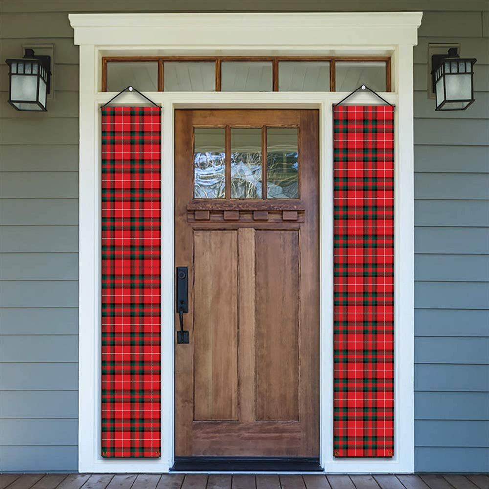 ScotsTee Shop Scottish Stuart Of Bute Modern Tartan Front Porch Sign Set, Hanging Banner Set