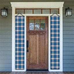 ScotsTee Shop Scottish Hutton SC Tartan Front Porch Sign Set, Hanging Banner Set