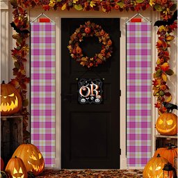 ScotsTee Shop Scottish Yair Dance Tartan Front Porch Sign Set, Hanging Banner Set