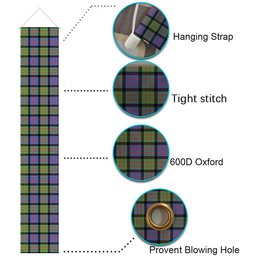 ScotsTee Shop Scottish MacDonald Ancient Tartan Front Porch Sign Set, Hanging Banner Set