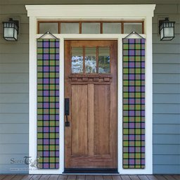 ScotsTee Shop Scottish MacDonald Ancient Tartan Front Porch Sign Set, Hanging Banner Set