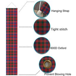 ScotsTee Shop Scottish MacColl Hunting Modern Tartan Front Porch Sign Set, Hanging Banner Set