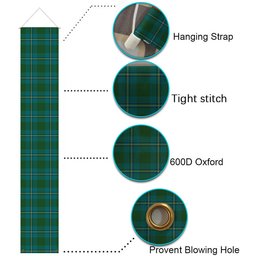 ScotsTee Shop Scottish Irvine of Bonshaw Tartan Front Porch Sign Set, Hanging Banner Set