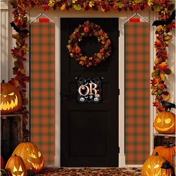 ScotsTee Shop Scottish Wolfe Tartan Front Porch Sign Set, Hanging Banner Set