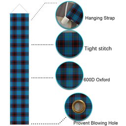 ScotsTee Shop Scottish Hume Ancient Tartan Front Porch Sign Set, Hanging Banner Set