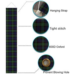ScotsTee Shop Scottish Nicolson Green Hunting Tartan Front Porch Sign Set, Hanging Banner Set