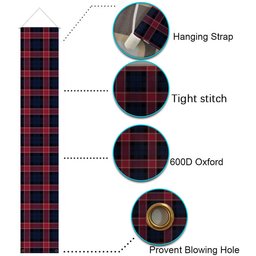 ScotsTee Shop Scottish Graham of Menteith Red Modern Tartan Front Porch Sign Set, Hanging Banner Set