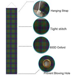 ScotsTee Shop Scottish Stewart of Appin Hunting Modern Tartan Front Porch Sign Set, Hanging Banner Set