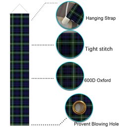 ScotsTee Shop Scottish Lamont Modern Tartan Front Porch Sign Set, Hanging Banner Set