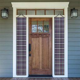 ScotsTee Shop Scottish Rutherford Simon Travis Alan Tartan Front Porch Sign Set, Hanging Banner Set
