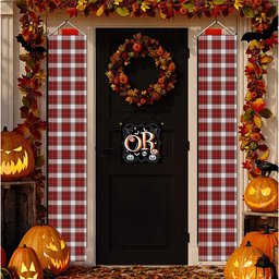 ScotsTee Shop Scottish MacPhee Dress Ancient Tartan Front Porch Sign Set, Hanging Banner Set