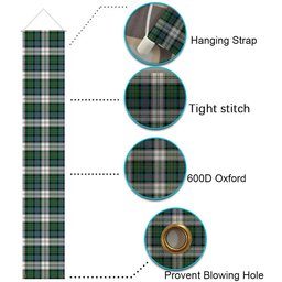 ScotsTee Shop Scottish McCallum Dress Ancient Tartan Front Porch Sign Set, Hanging Banner Set